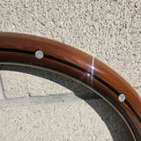 16" Mahogany Wood with Aluminum Rivets Half Wrap