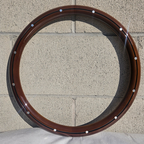16" Mahogany Wood with Aluminum Rivets Half Wrap