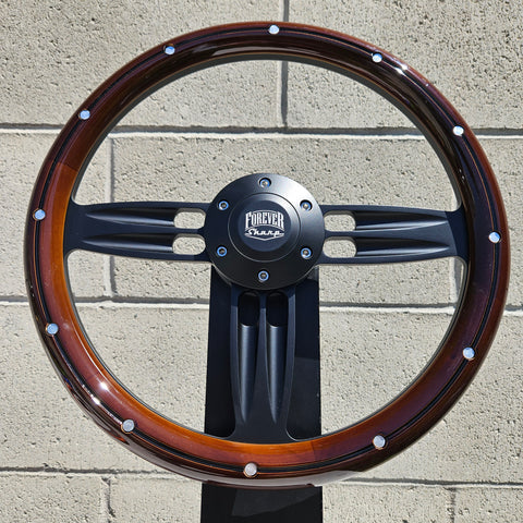 14" Black Double Barrel - Mahogany