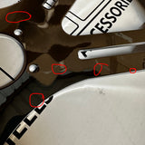 FACTORY SECOND: 18" CHROME DUAL CLASSIC DARK WOOD W RIVETS