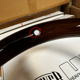 FACTORY SECOND: 18" CHROME DUAL CLASSIC DARK WOOD W RIVETS
