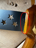 FACTORY SECOND: 18" BLACK STARS AND STRIPES DARK WOOD