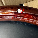 FACTORY SECOND: 14" CHROME EMPIRE DARK WOOD WITH RIVETS