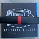 14" Brushed Deeper Octane - Black Leather (Red Stripe)