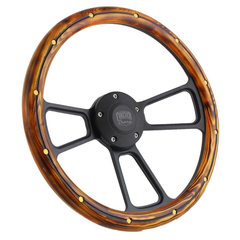 14" Black Muscle - Flame Pine w/Rivets