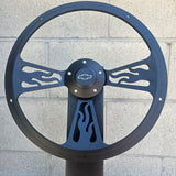 14" Black Flame Half Wrap- Vinyl