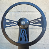 14" Black Flame Half Wrap- Vinyl