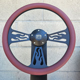 14" Black Flame Half Wrap- Vinyl