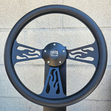 14" Black Flame Half Wrap- Vinyl