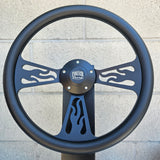 14" Black Flame Half Wrap- Vinyl