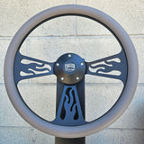 14" Black Flame Half Wrap- Vinyl