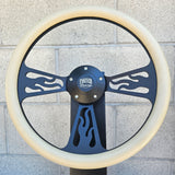 14" Black Flame Half Wrap- Vinyl