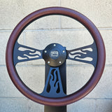 14" Black Flame Half Wrap- Vinyl