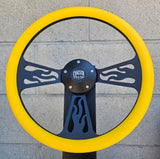 14" Black Flame Half Wrap- Vinyl