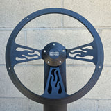 14" Black Flame Half Wrap- Vinyl