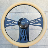 14" Black Flame Half Wrap- Vinyl