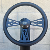 14" Black Flame Half Wrap- Vinyl