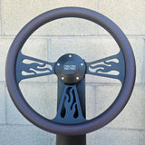 14" Black Flame Half Wrap- Vinyl