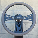 14" Black Flame Half Wrap- Vinyl