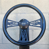 14" Black Flame Half Wrap- Hydro Dipped