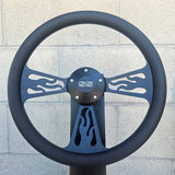 14" Black Flame Half Wrap- Vinyl