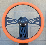 14" Black Flame Half Wrap- Vinyl