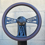 14" Black Flame Half Wrap- Vinyl