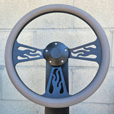 14" Black Flame Half Wrap- Vinyl