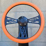 14" Black Flame Half Wrap- Vinyl