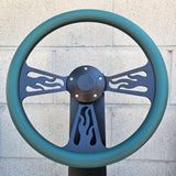 14" Black Flame Half Wrap- Vinyl