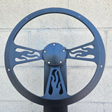 14" Black Flame Half Wrap- Vinyl