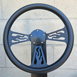 14" Black Flame Half Wrap- Vinyl