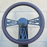 14" Black Flame Half Wrap- Vinyl