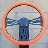 14" Black Flame Half Wrap- Vinyl