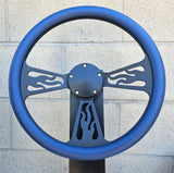 14" Black Flame Half Wrap- Vinyl