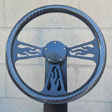 14" Black Flame Half Wrap- Hydro Dipped