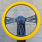 14" Black Flame Half Wrap- Vinyl