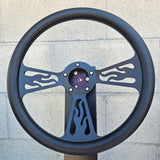 14" Black Flame Half Wrap- Vinyl