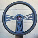 14" Black Flame Half Wrap- Vinyl