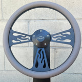 14" Black Flame Half Wrap- Vinyl