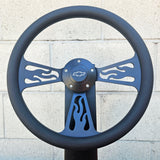 14" Black Flame Half Wrap- Vinyl