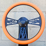 14" Black Flame Half Wrap- Vinyl