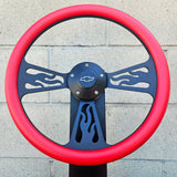 14" Black Flame Half Wrap- Vinyl