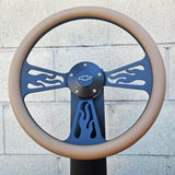 14" Black Flame Half Wrap- Vinyl