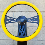 14" Black Flame Half Wrap- Vinyl