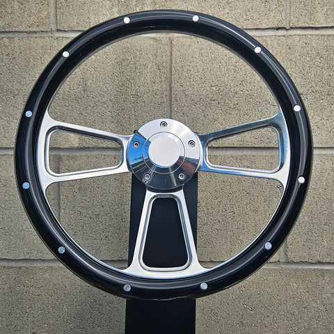 14" Billet Muscle Half Wrap- Black Wood