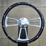 14" Billet Muscle Half Wrap- Black Wood