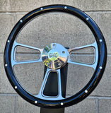 14" Billet Muscle Half Wrap- Black Wood