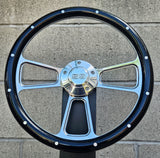 14" Billet Muscle Half Wrap- Black Wood