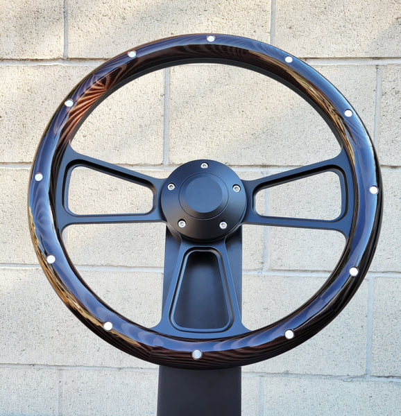 Forever Sharp 1099,HW14B,HB5 14 In Black Muscle Steering Wheel - Foto 10